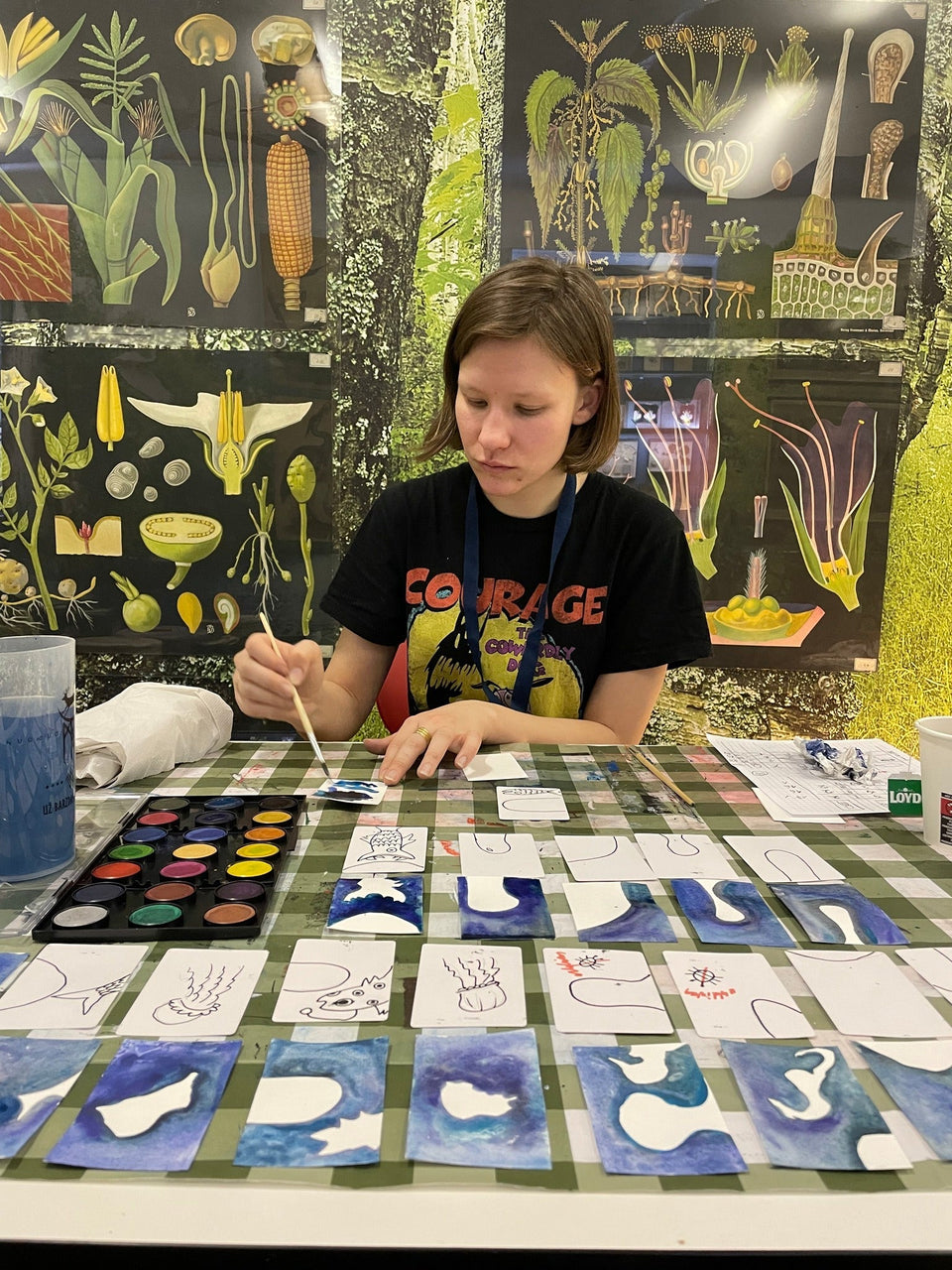 woman drawing board game