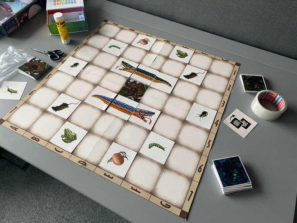 Snake Clash board game prototype