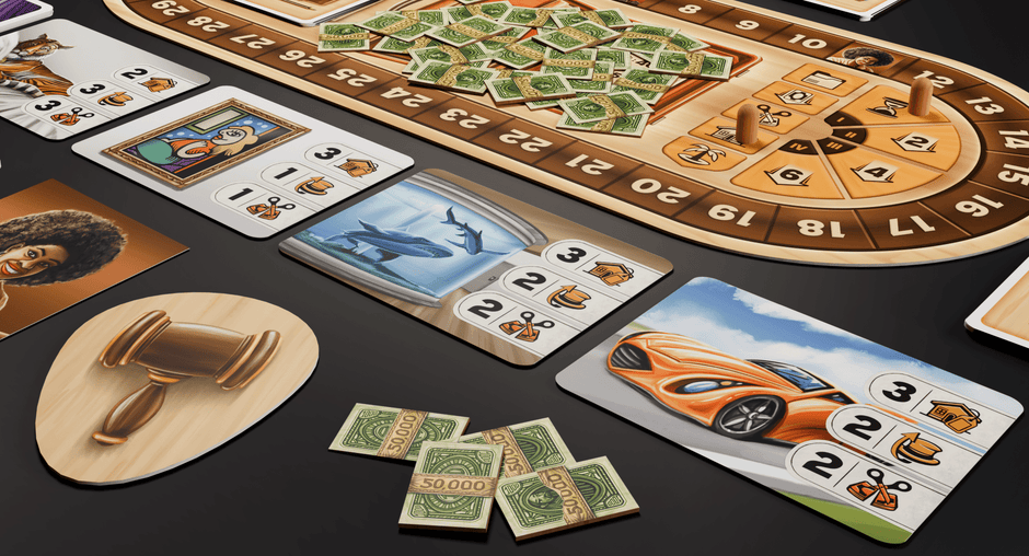 Fraudville (Politiškės) board game components