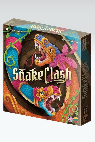 Snake Clash – tile laying board game box front cover